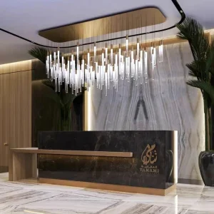 Luxury Villa Restaurant Chandelier Elegant Hotel Lobby Reception Desk Pendant Light Water Bar Island Counter Pendant Light