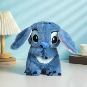 Blue Big Ears Cartoon Plush Toy with Breathing Light Soft Stuffed Animal Soothing Doll for Baby Sleep Ready to Ship