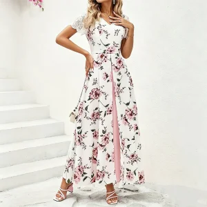 Vestido Maxi Floral Fenda Longa