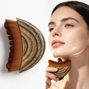 Custom Logo Dry Brush Gentle Face Massager Lymphatic Contour Oval Brush Daily Use Lymphatic Drainage Plastic Handle