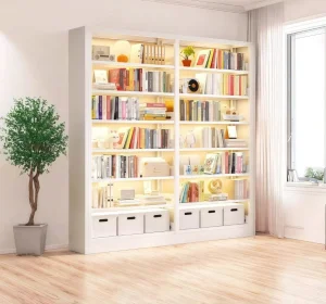 Mueble moderno y sencillo estantería de acero para almacenamiento en acero para sala de estar, dormitorio y escuela