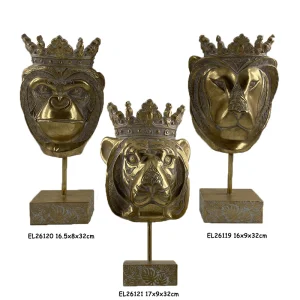 Best Resin Arts & Crafts Tabletop Lion Head Statues