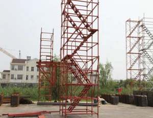 China Manufacturer Galvanized Steel Ringlock Scaffolding Mobile Stair Tower