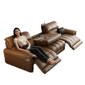 Genuine Leather Electric Recliners Set
