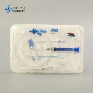 Kit de Catéter Venoso Central Periféricamente Insertado de Alta Calidad de China / Kit CVC Doble Lumen Tamaño 7frx20cm Uso Quirúrgico