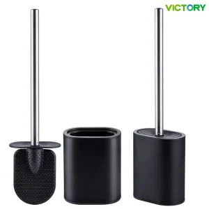 Bathroom Black Color Cleaning Brush Stainless Steel Toilet Brush with Holder