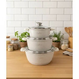 Factory Marble Modern Kitchen Ware Cookware Set Casserole Aluminium Fry Pan Ceramic
