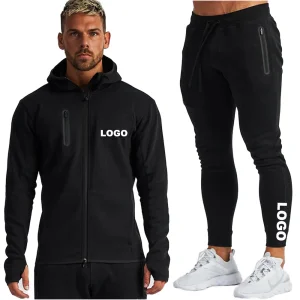 Men's Casual Outdoor Climbing Jogger Sets Breathable Heavyweight Autumn Sport Hoodie Two-Piece Spandex/Cotton Tracksuits
