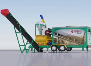 Popular Simple Compact Mobile Trailer-Mounted Concrete Mixing Batching Plant