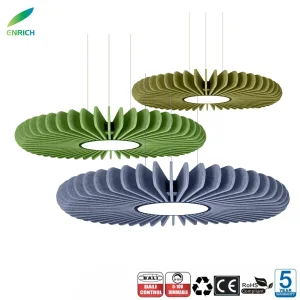 Cozy Sunflower Noise Reducing Acoustic Round Pendant LED Ceiling Light for Work
