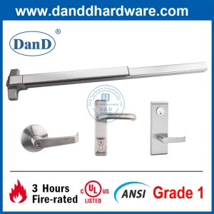 ANSI UL Listed Panic Lock Bar Stainless Steel 304 Fire Rated Lock Half Length Rod Commercial Push Bar Panic Door Lock Exit Rim Hardware Panic Exit Device Bar
