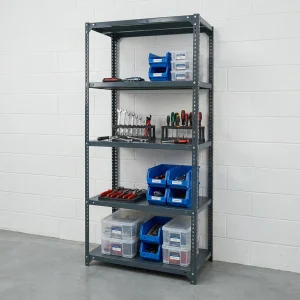 Anti-Rust Corrosion Protection Durable Adjustable 5 Layer Steel Powder Coated 100kg+ Capacity Freestanding Racking Shelf Rack
