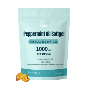 Peppermint Oil Softgel Capsules Herbal Promote Gut Health Supplements