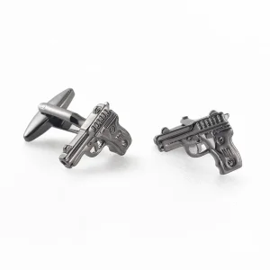 Silver Novelty Pistol Cufflinks