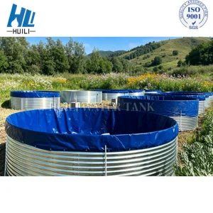 Tanque de agua de acero corrugado industrial personalizado, resistente a la corrosión, con estructura modular para comunidades de villas y residencias de alta gama en Omán