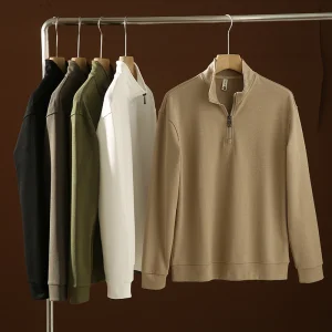 Mens Custom Logo Fleece 14 Zip Sweatshirt