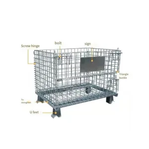 Foldable Steel Pallet Basket Wire Mesh Container