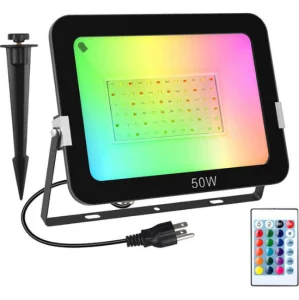 High Quality Outdoor Aluminum AC 16-Color RGB LED Flood Light Remote Control IP66 Rated TuyaFlood 30W/50W/100W 60 Beam Angle
