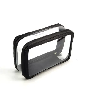 Approved Liquid Bag Clear Toiletry Bag for Airport Flights Travel, Transparent Plastic Makeup Pouch Wash Bag for Men Women