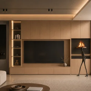Luxury Walnut TV Cabinet Modern Luxury