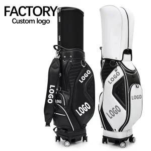M22QB03 Luxury Leather Golf Travel Bag with Wheels Convenient Luxury Accessory for Golfers