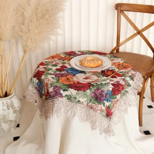 Festive Tablecloth Decor with Unique Patterned Table Linen Design