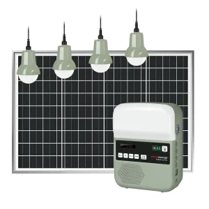 Verasol Certificate OEM/ODM Portable 10W/15W/25W Solar Panel Kit Solar Home Lighting System with FM Radio and 4PCS LED Bulbs for Africa Market