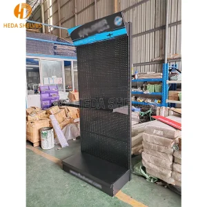 Retail Store Shop Showroom Metal Pegboard Shelf Hanging Rack for Power Garden Hardware Hand Tools Accessories Display Stand