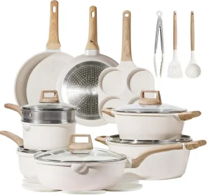 Texas Banquet 21PCS Granite Beige Cookware Set