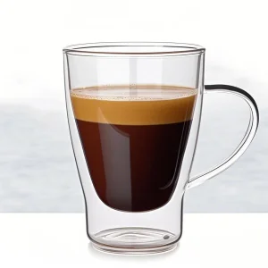 250ml Clear Double Wall Glass Cups Coffee Tea Mugs Espresso Cappucino Coffee Mug, Juice Glasses, Latte Drinking Cup Tableware