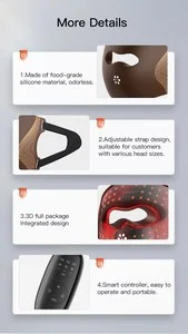 3D Led Face Facial Mask Near Infrared And Red Light Therapy Mask Devices 850nm Light Therapy Silicone Led Beauty Mask