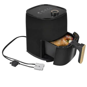 250-Watt 12V Auto Shut Off 3L Family Size Compact Air Fryer Oven with Large Basket Healthier Food in Minutes for Small Spaces
