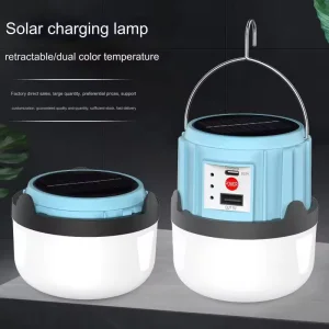 Integrate Solar Panel Design Light Auto Rechargeable Camping Tent Double Colors Emergency Waterproof Fordable Light