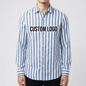 Men's Long Sleeve Striped Lapel Shirt