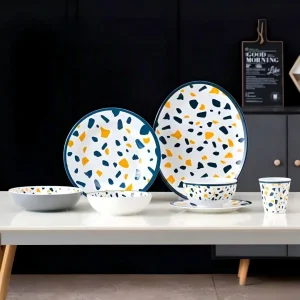 Round Side Dishes Multi-Pattern Full-Category Melamine Dinnerware Set