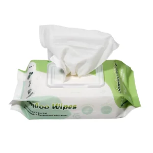GMPC, EPA, ISO13485, SGS, TUV Test Toalha Umida para Bebê Produtos de Cuidado para Bebê Tecido de Algodão de Bambu Viscose Material Natural Limpo Não Tecido Descartável Flushable Wipe
