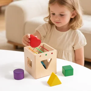 Montessori Children's Wood Cognitive Shape Matching Color Sorting Box Game Educational Sensory Learning Gift Toys for Boys Girls