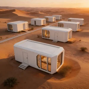 Futuristic Capsule Pod House for Temporary &amp; Permanent Project Use