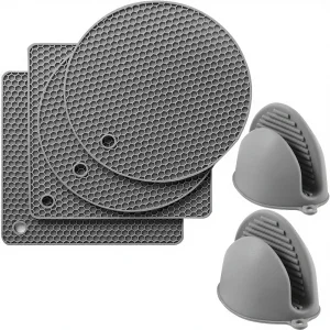 6PCS Silicone Oven Mitts & Pot Holders Set