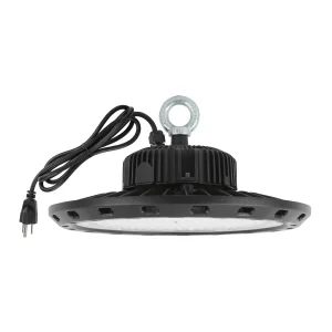 150W Luz LED de alta bahía UFO 6500K Blanca AC110-277V IP65 Iluminación comercial a prueba de agua para almacén industrial, garaje, tienda, gimnasio, fábrica