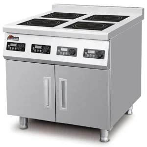 Commercial 4 Burner Induction Cooktop with Cabinet Base
