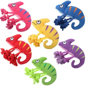 Interactive Plush Chameleon Dog Toy