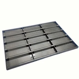 15 Molds Non-Stick Sandwich Roll Pan High Quality Pfas Free Perforated Non-Stick Aluminium Full Size Sub Sandwich Bun Pan 10 Molds and with Flat Bottomed