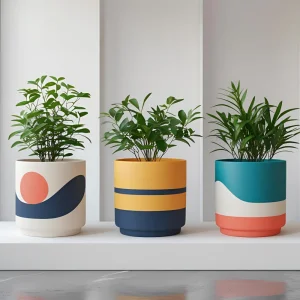 China Geometric pattern ceramic flower pot - Suitable for indoor plant cultivation VDLK4590 Manufacturers, Supplier