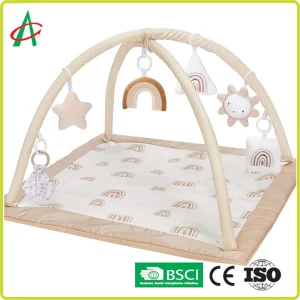 Alfombra de Juego de Actividad para Bebés Lavable con 6 Conjunto de Juguetes de Peluche Mini