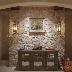 Natural Split Tumble Travertine Castle Stacked Stone for Outside Retaining Wall