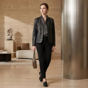 Women Black Lambskin Leather Jacket