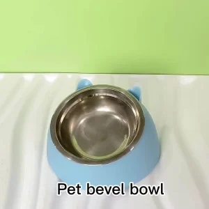 Stainless Steel 30 Degree Tilted Drinking Pet Food Bowl