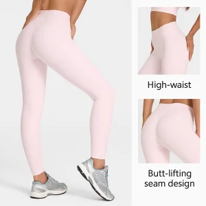 Custom Logo Squat Proof Tummy Control Nude Ankle Sports Pants High Waist Yoga Leggings for Women
