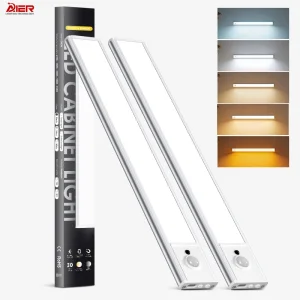 Iluminação de Armário Sob a Prateleira Dimmable LED com Sensor de Movimento Recarregável Colorido Ultra Fina para Cozinha 5V USB 5